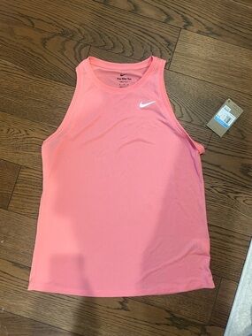 Nike Pink Muscle Tank Top with White Swoosh